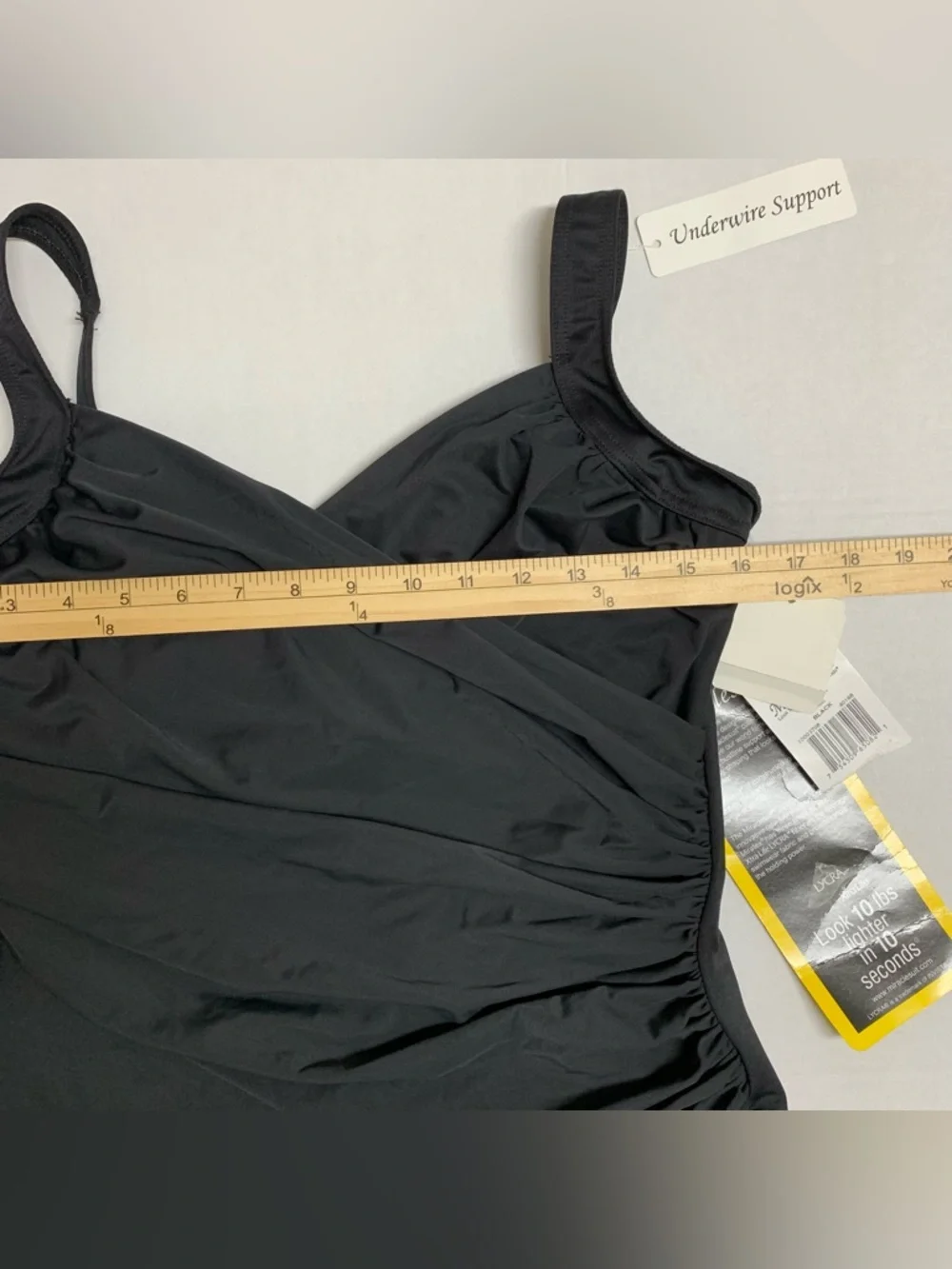 NWT Miraclesuit Sanibel Black One Piece Swimsuit Adjustable Straps Sz 18W